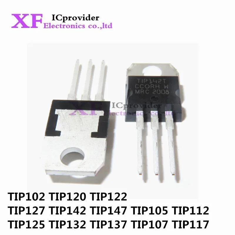 20PCS TIP102 TIP120 TIP122 TIP127 TIP142 TIP147 Transistor TIP142T TIP147T TIP105 TIP112 TIP125 TIP132 TIP137 TIP107 TIP117