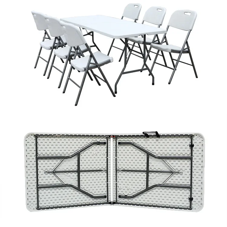 Folding table 180cm portable long table dining table training session