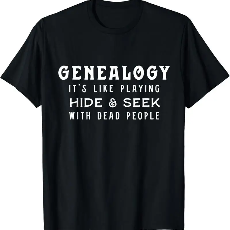 Men_s Genealogy T Shirt_ playing hide _ Seek_ Genealogist Shirt
