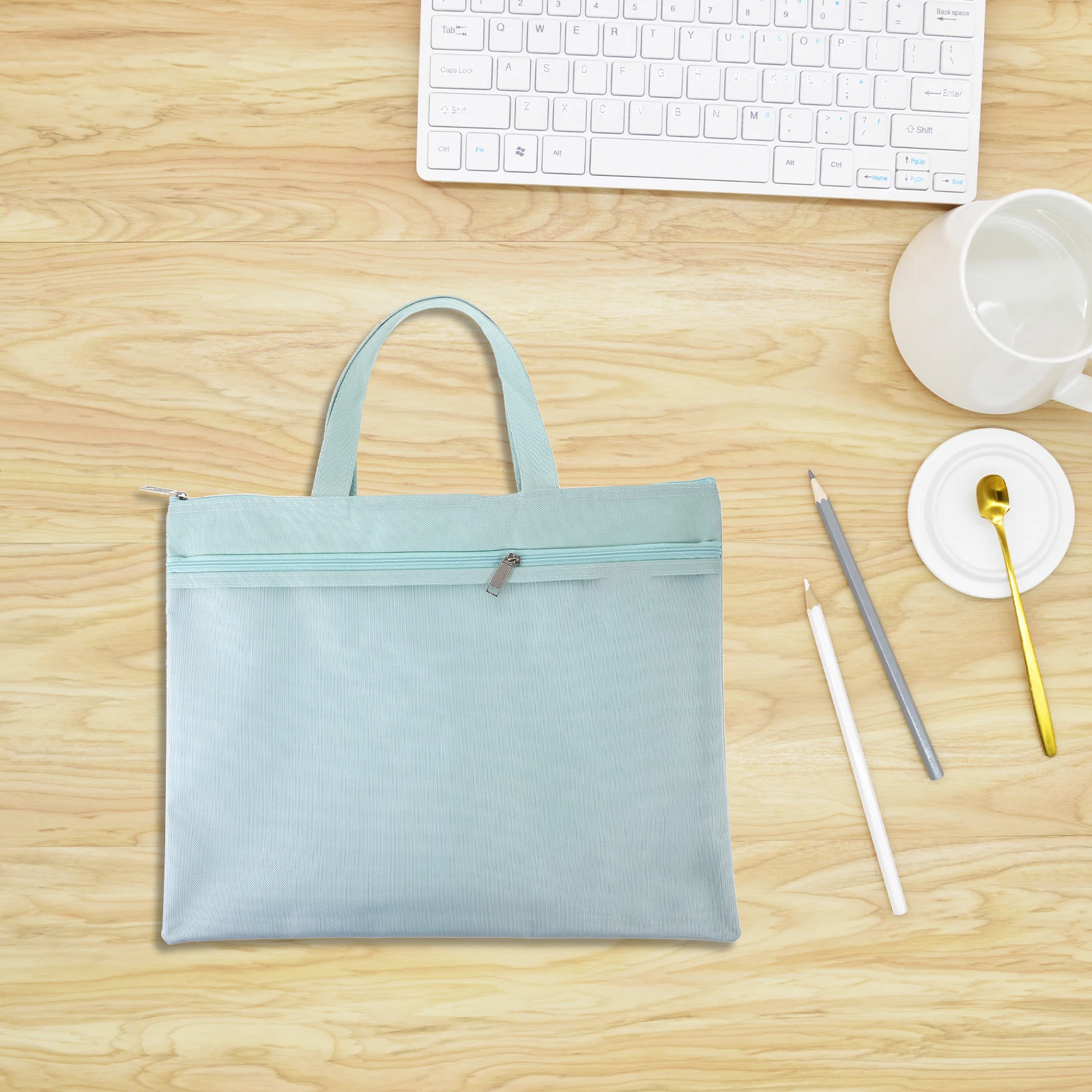 

File Organizer Tote Information Bag Storage Office Supplies Nylon Handheld Zipper Pouch