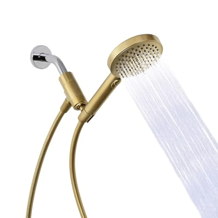 Sproos Handheld Shower Head, High Pressure, 3 Spray Functions Plus Pause, Extra Long 70 Inch Hose, Silicone Nozzles, 7 Colors