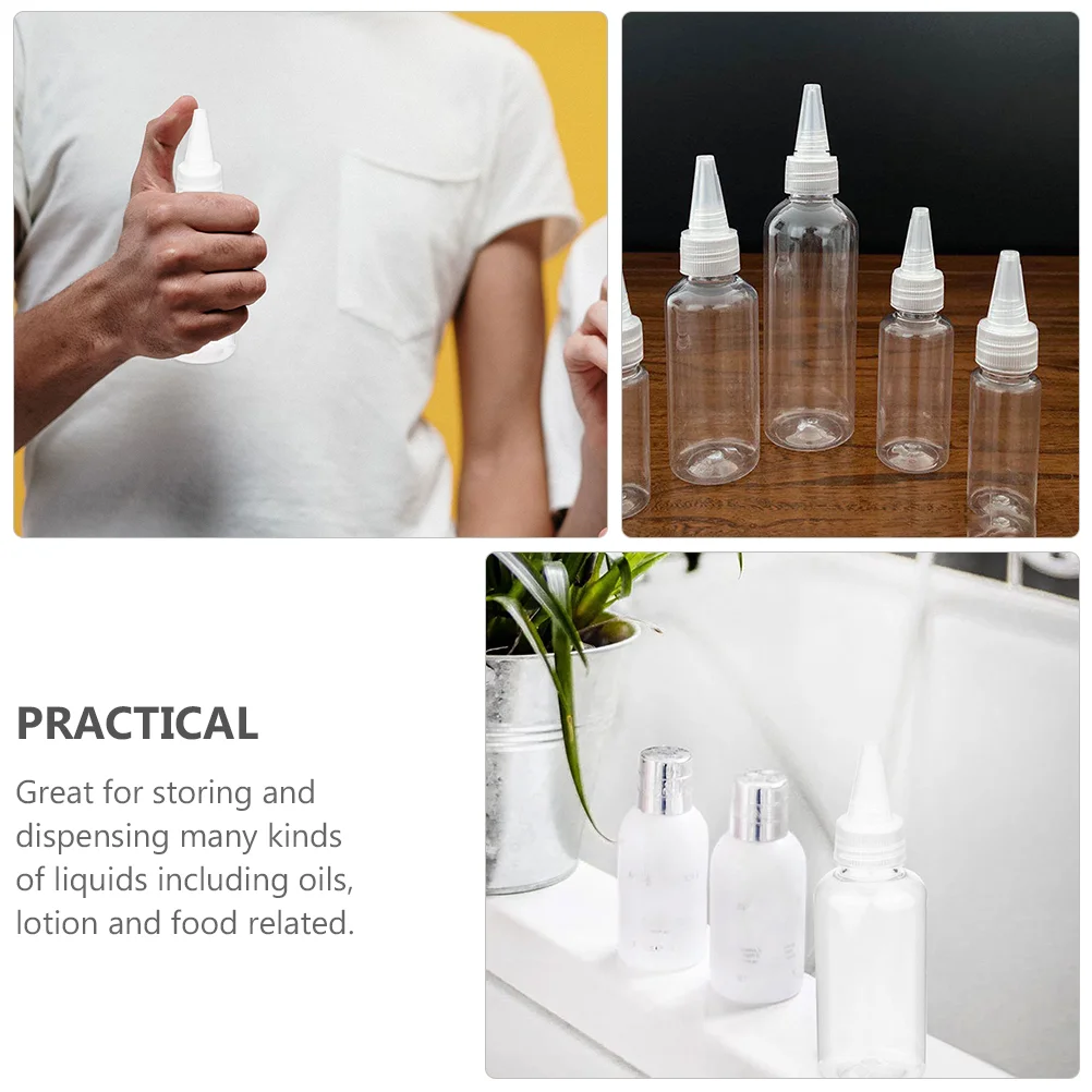 30 Pcs Pointed Mouth Bottle Empty Sharp-nosed Clear Plastic Kitchen Squeeze Oil Sub-bottling Applicator Bottles