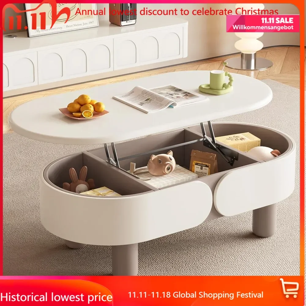 

Lift Top Coffee Table for Living Room, Multifunctional Rising Tabletop Central Table with Hidden Compartment Storage, Modern Cen