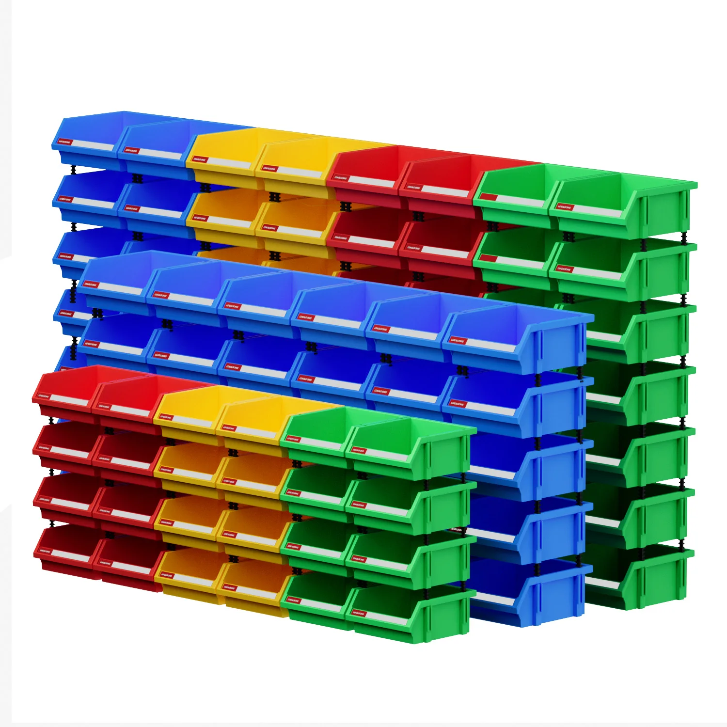 LEADLOONG 8-Pack Stackable Plastic Storage Bins & Organizers Garage Tool Containers for Home Office Workshop 7x4.7x3.1in