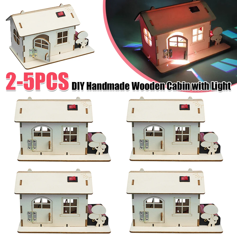 

Simulation Cabin Wooden Child 3D Handmade Wood House Model School Projects Teaching Educational Equipment