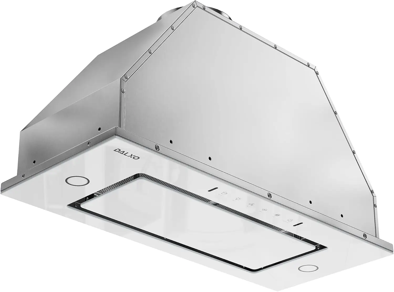 36-Inch White Range Hood Insert, 900 CFM, Ducted/Ductless Ventilation Hood