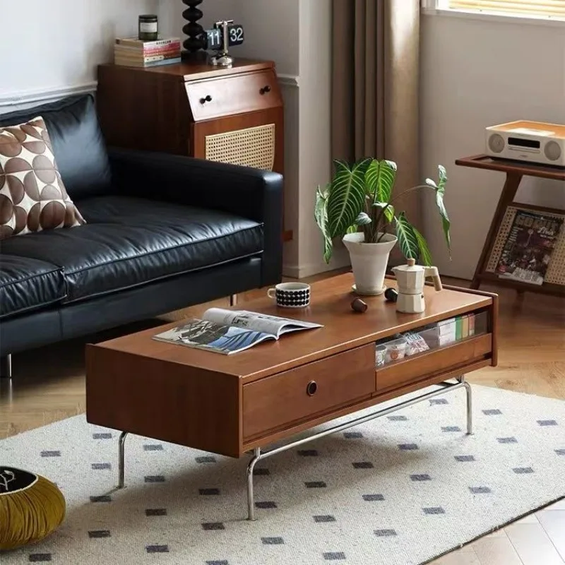 

Solid wood coffee table medieval style light luxury Japanese small apartment medieval furniture
