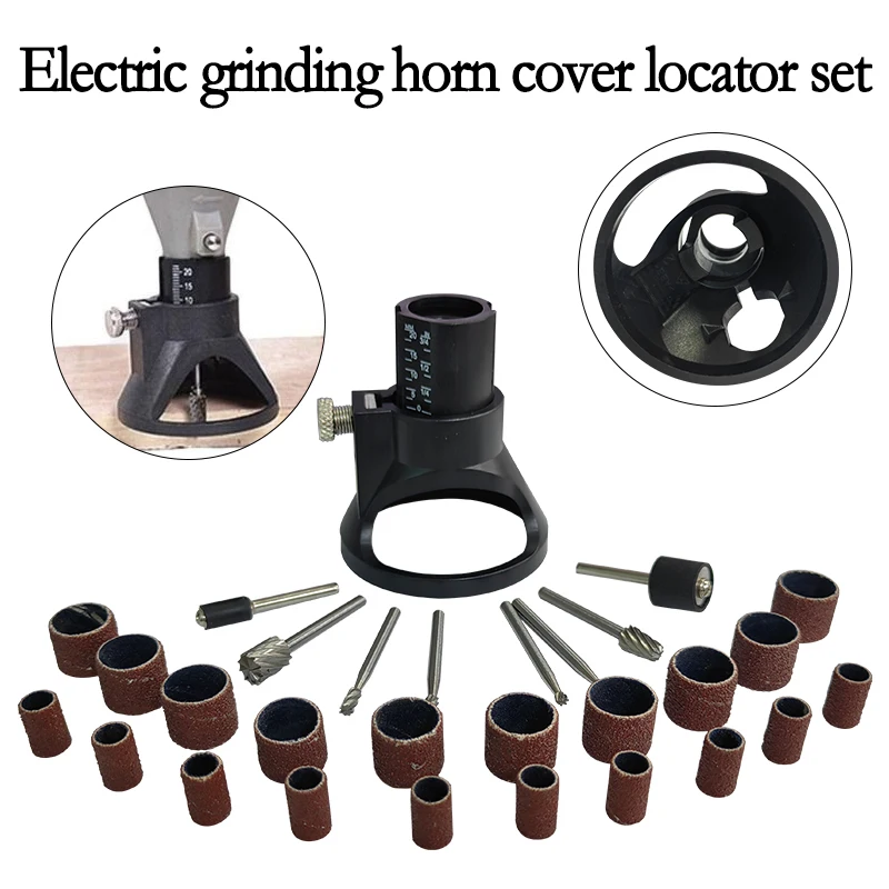 

11pc Electric Grinding Horn Cover Locator Tool Set 29pc Rotary File Twist Drill Drilling Electric Grinding Ring Accessory Tool