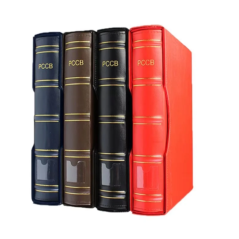 Premium Large Capacity A4 Leather Coin Album, Handcrafted Display Binder with Hard Protective Cover Box for Stamp/Coin Collector