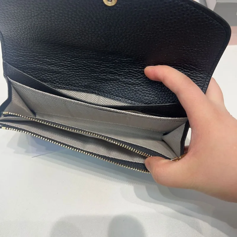 Genuine Leather Wallet Top Layer Cowhide Women's Wallet, Hand-held Zipper Purse Ladies Long Wallet High Quality Card Holder