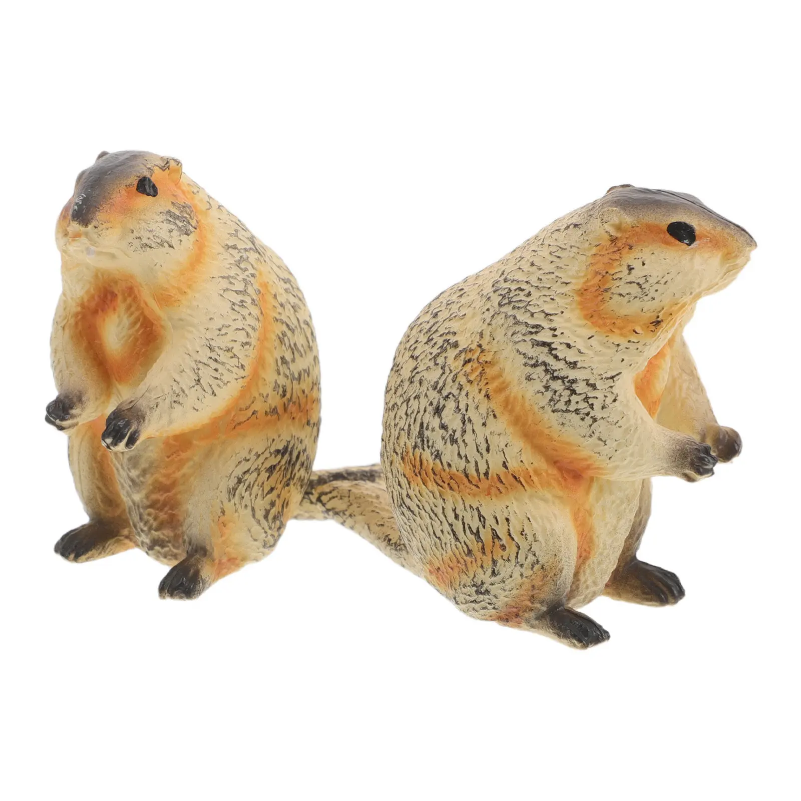 

2Pcs Realistic Groundhog Sculpture Lifelike Miniature Animal Decoration for Desk Bookshelf Kids Room Office Garden Educational