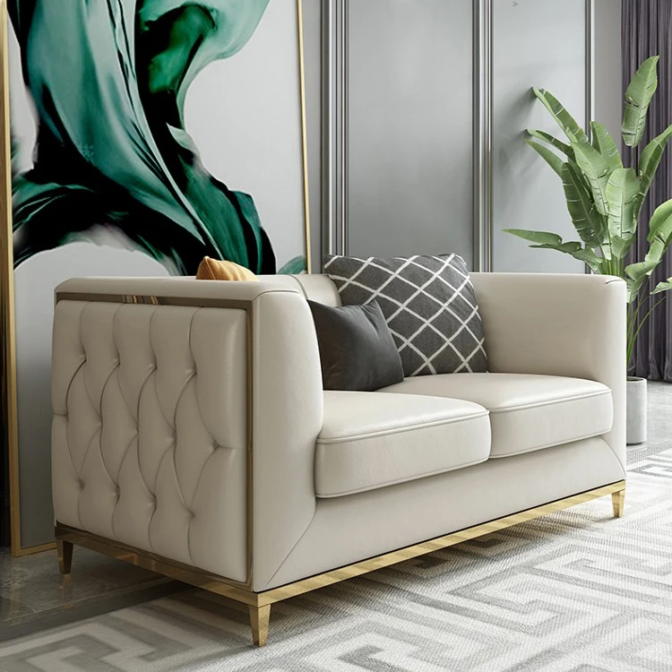 

&Italian Modern Design Leather Sectional Sofa Home Villa Living Room Wooden Italian Luxury Sofa Set Furniture
