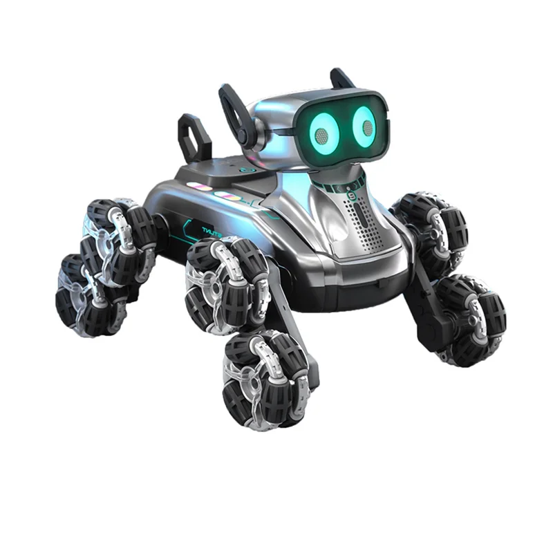 

Hot-RC Stunt Drift Robot Dog Remote Control Robot Dog Toy With Light Music 8 Wheels Gesture Sensing Control Toy For Kids
