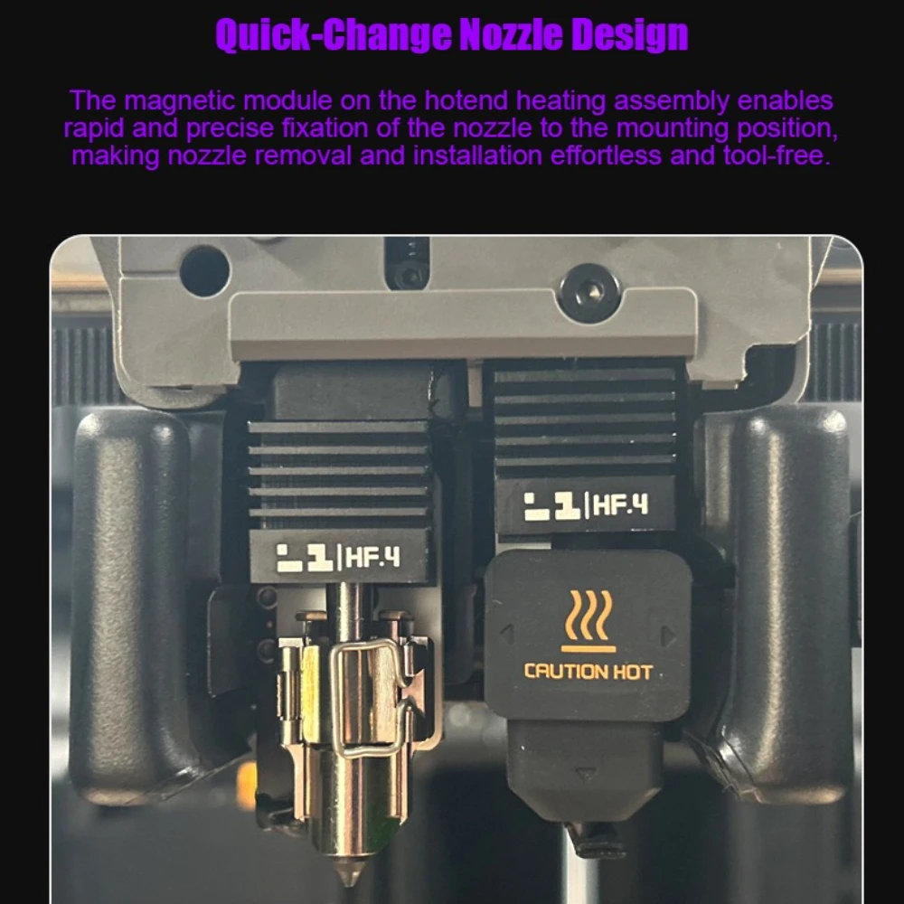 لمجموعة Bambu Lab H2D/A1/A1 Mini Hotend - فوهة فولاذية صلبة CHT عالية التدفق 0.4/0.6/0.8 مم ترقية جميع المعادن للطباعة السريعة