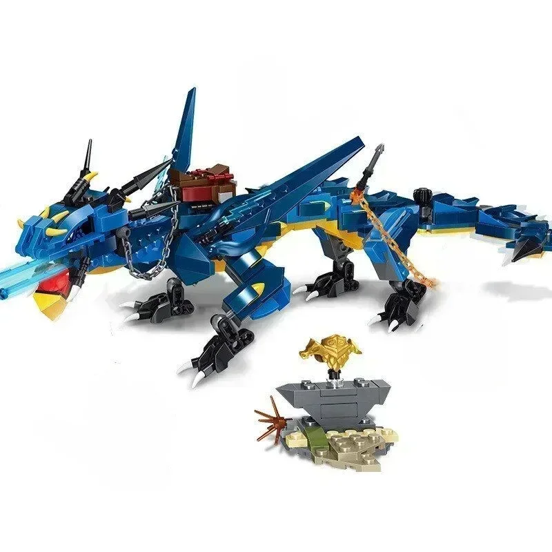 Lightning Dragon Building Block Set, brinquedos de montagem criativa, presentes DIY, compatível com 70652, 494pcs