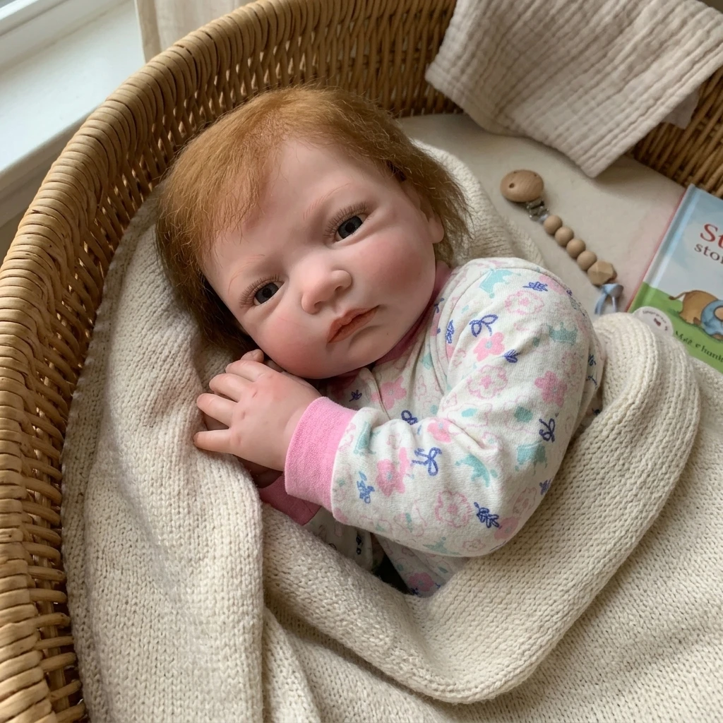 18-22 Inch Cloth Body Newborn Baby Doll Rooted Hair Cute Bebe Reborn Doll For Gifts