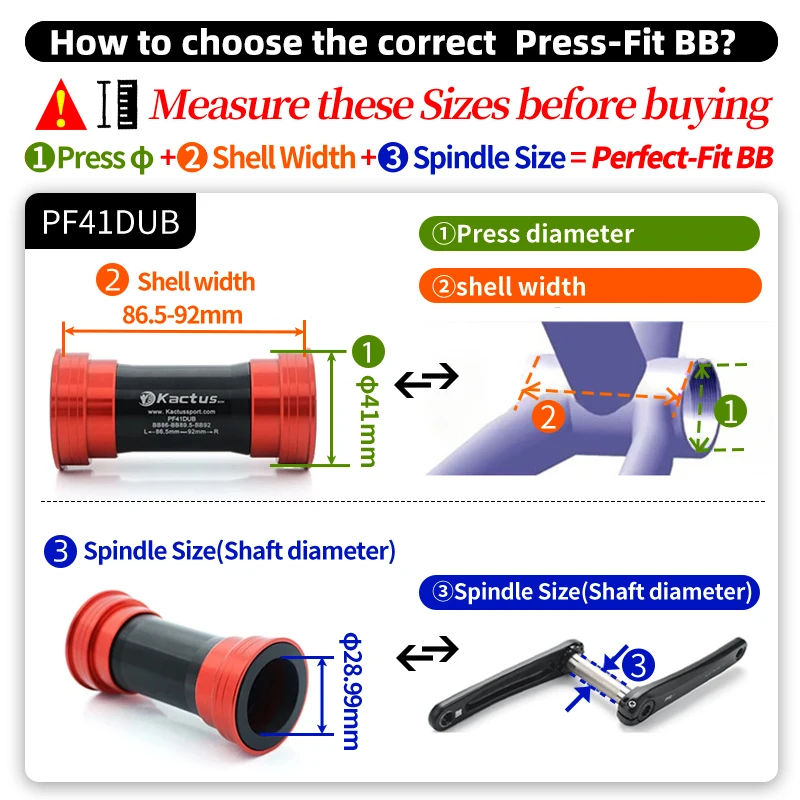 BB86 BB92 Bottom Bracket Ceramic Bearing PF41DUB Fit for SRAM DUB Crankset Press Diameter 41mm Spare Parts Bicycle frame