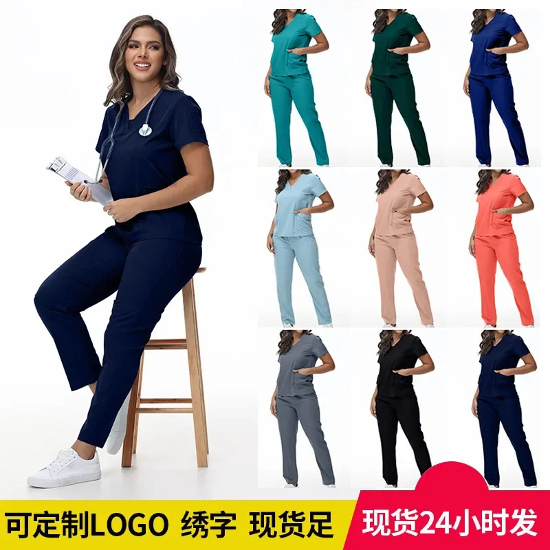 

Summer Operating Room Isolation Clothing Dental Dental Hospital Nurse Clothing Set Elastic Quick-Drying Work Uniform