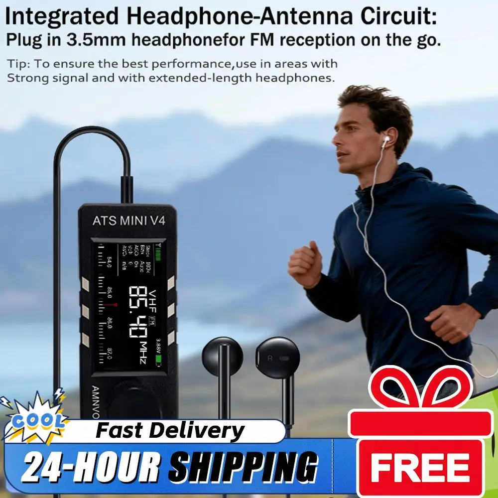 

Plastic/Metal Housing Case AMNVOLT V4 ATS MINI SI4732 DSP Radio All Band FM AM SSB LSB USB with Headphone Amplifier Pocket Radio