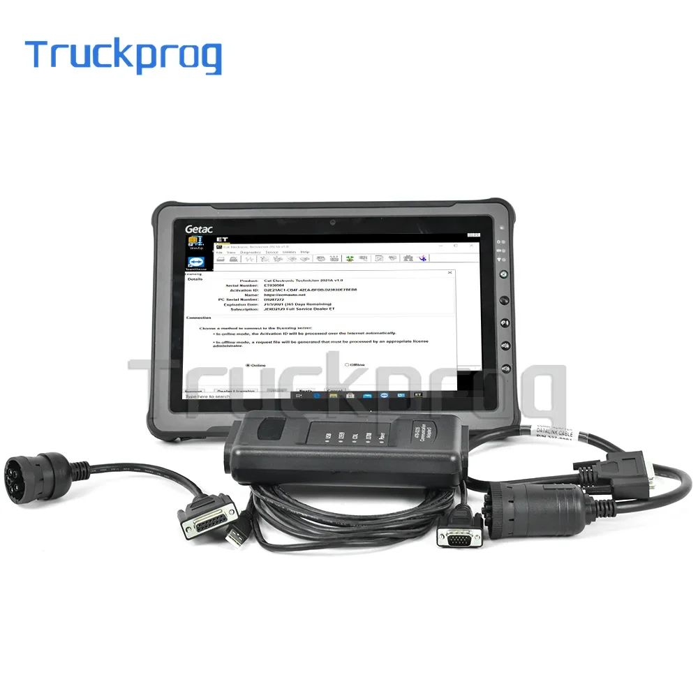 

F110 tablet For Cat Truck Excavator ET3 ET4 Adapter ET 3 J1939 J1708 DataLink Diagnostic Tools Software Version