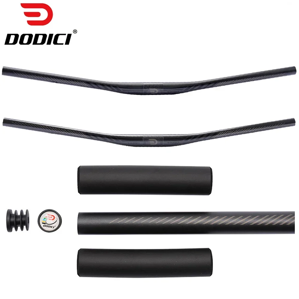 MTB Bicycle Carbon Handlebar,With Pair of Grip,Ultralight Bike Handle Accessories,Mountain Road Cycling,Bicycl Steering Wheel