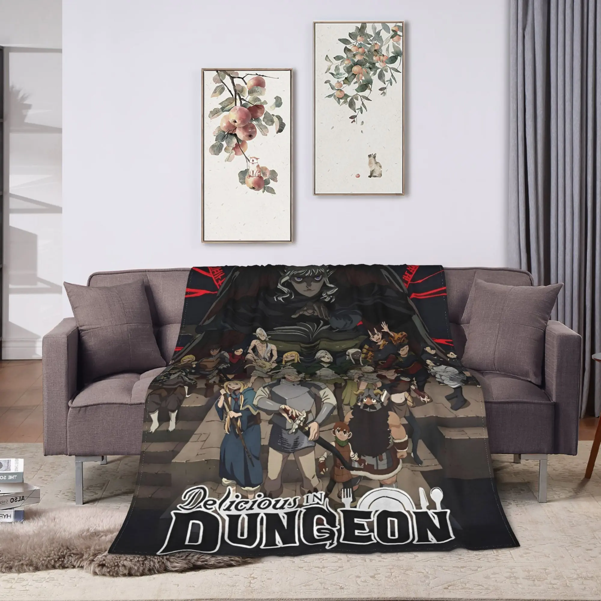 Dungeon Meshi Blanket Delicious in Dungeon Warm Fashion Plush Bedding Throws For Couch Bed Travel Flannel Bedspread Bed Cover