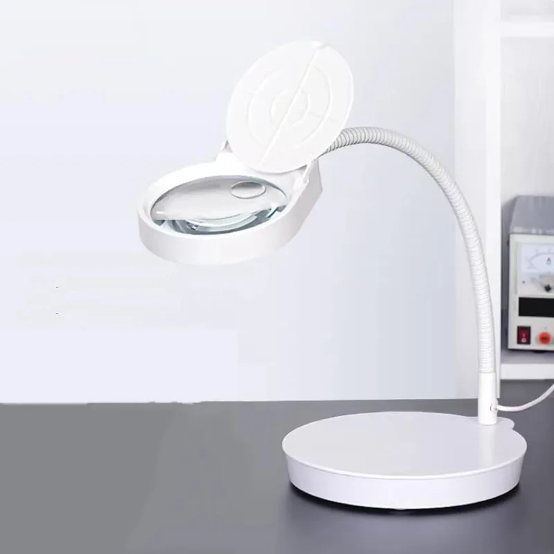 Adjustable Gooseneck for Circuit Board Repair and Precision Work, Desktop Magnifier with LED Light - 30X/20X Dual Magnification
