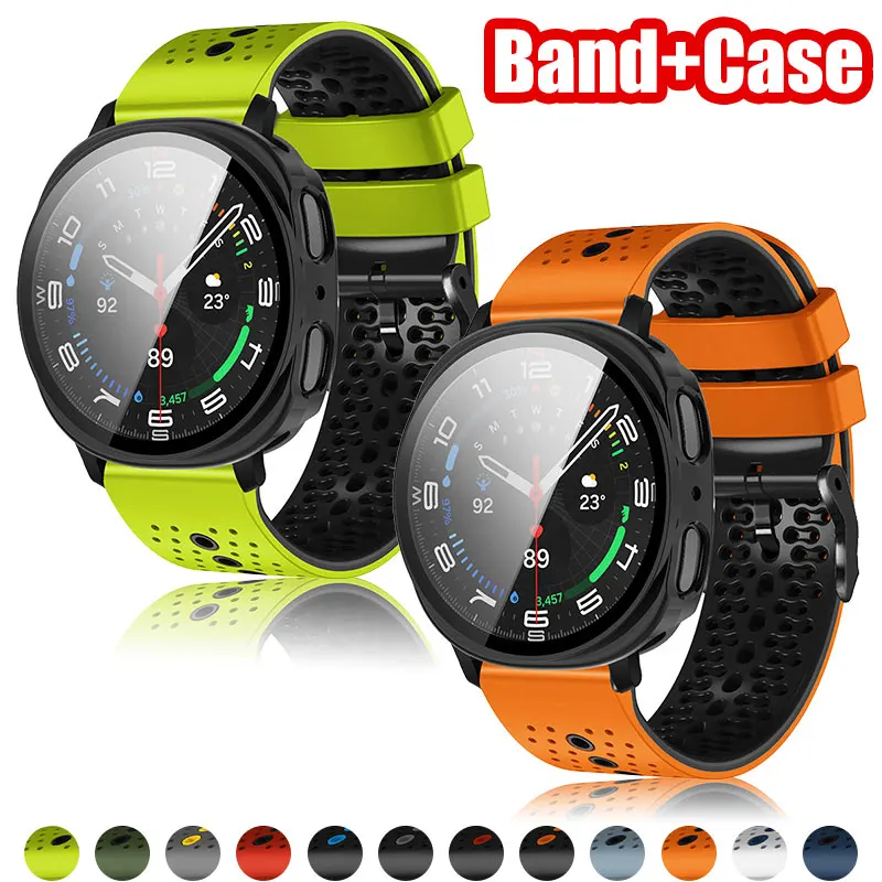 سيليكون حزام + PC حافظة لساعة سامسونج جالاكسي 8 40 مللي متر الفرقة سيليكون سوار لساعة جالاكسي 8 44 مللي متر Correa حزام الساعات سوار