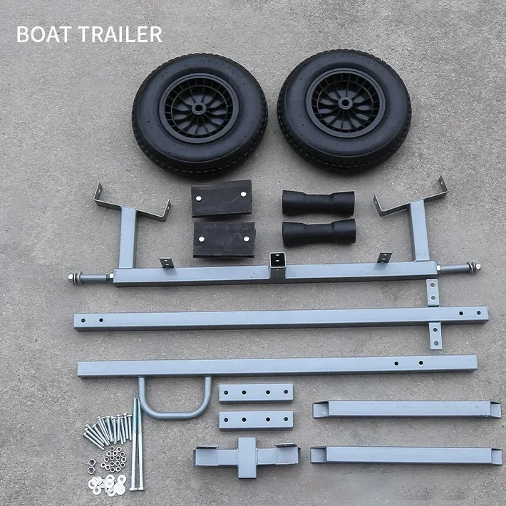 Portable Boat Trailer Easy Frame Large Load Capacity Trailer for Inflatable Rubber Dinghy Assault Boat Fishing Boat Tractor - Image 2