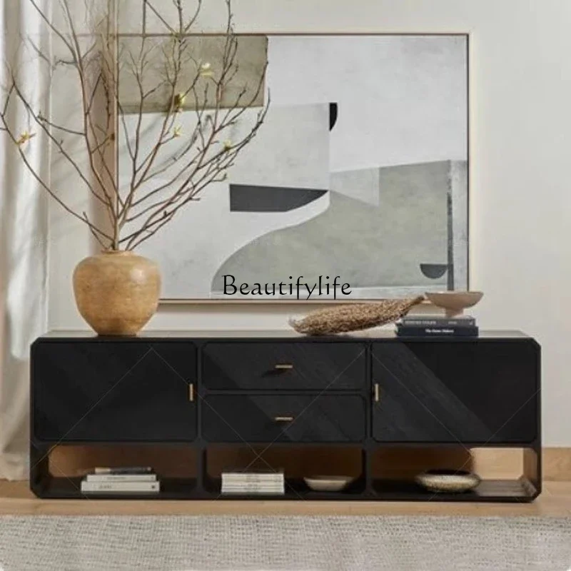 

ls 04Nordic modern simple storage TV cabinet Italian light luxury decoration retro side cabinet