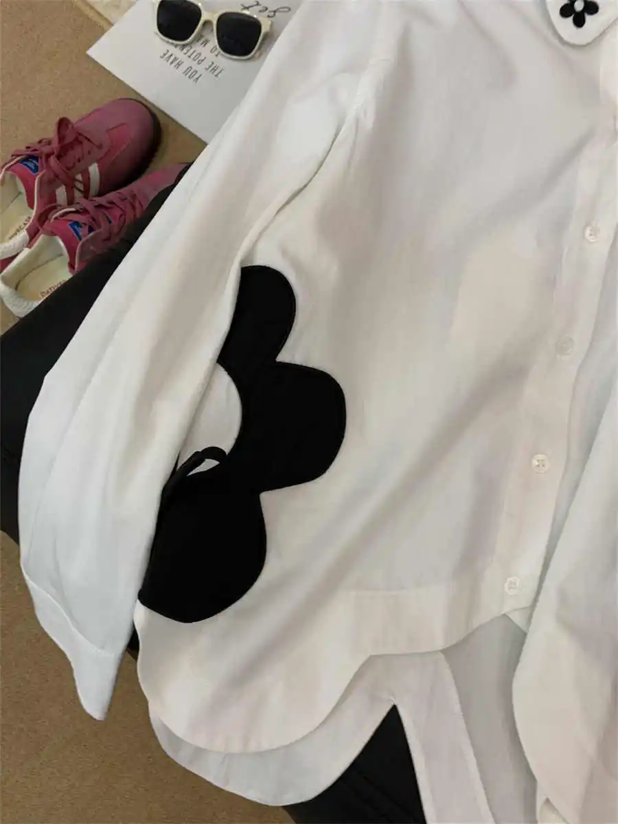 Femmes chemises et chemisiers bleus Vintage Y2k années 90 esthétique Preppy Style années 2000 Polo à manches longues mode vêtements surdimensionnés 2025