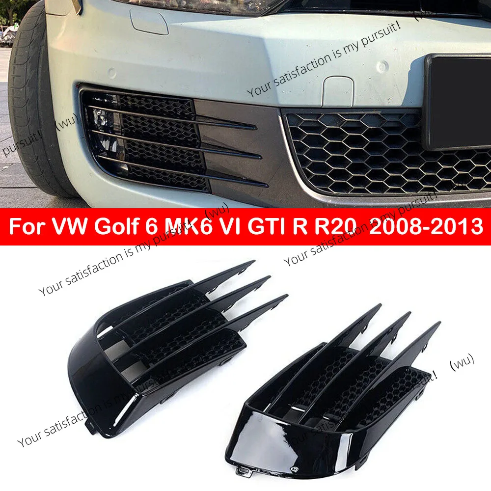 For VW Volkswagen Golf 6 MK6 VI GTI R R20 Car Front Fog Light Lamp Shade Hoods ABS Cover Trim Wind Eyebrow Bumper Grille Frame