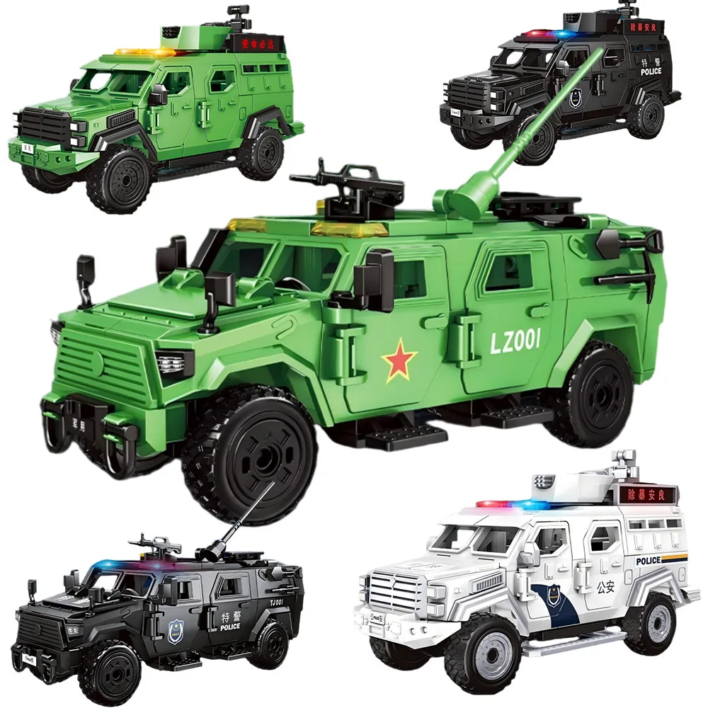 

City Police Station Car Building Blocks MOC SWAT Armored Military Police Vehicle Assemble Blocks Educational Toys for Kids Gifts