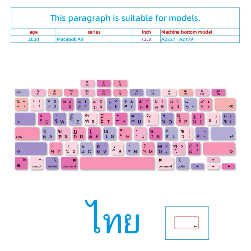 Suitable for (Thai) Apple MacBook Notebook Keyboard Sticker Key Sticker Air Pro (M2 M3 M4) (13 14 15 16 inch)