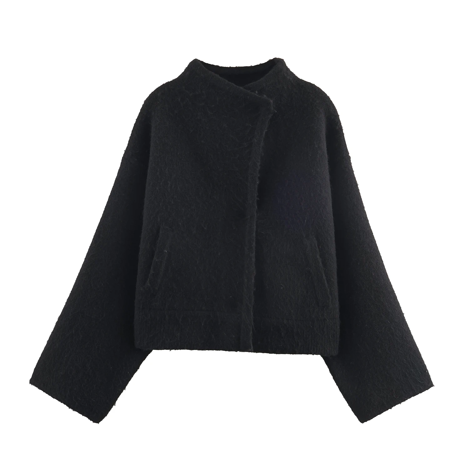 

Winter New Product Women's Commuter Loose Pocket Decoration Double breasted Knitted Pilot Jacket Coat