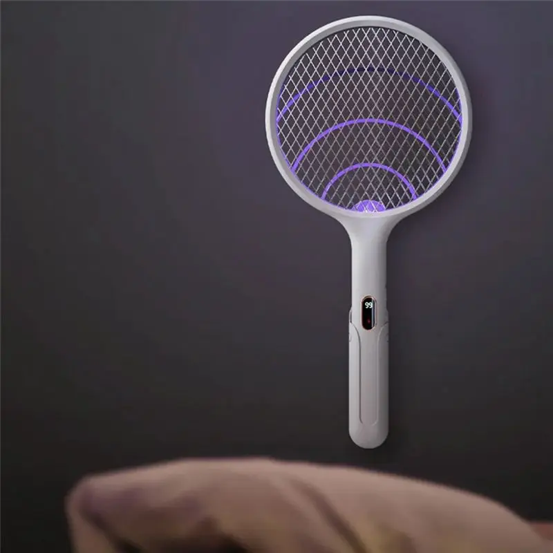 AT02-Smart LED Power Display Electronic Mosquito Swatter E3 Rechargeable 2000Mah Wall-Mounted Repellent Lamp