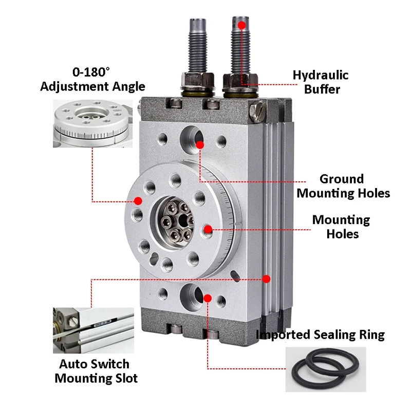 MSQB Air Pneumatic Adjustable Cylinder Rotary Cylinder Rotary 0-190 Degrees MSQB10A MSQB20A MSQB30A MSQB50A MSQB20R MSQB30R