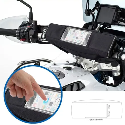Imagen 1 del producto Bolsa Universal para manillar de motocicleta con pantalla táctil, bolsa de almacenamiento para teléfono, bolsa de navegación para BMW R1200GS R1250GS, Suzuki Kawasaki