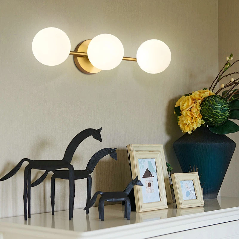 

Indoor Frosted Glass Ball LED Wall Lamps Wall Lights for Kitchen Dinning Room G9 Light Bulb Wall Sconce Lighting Home Black Gold