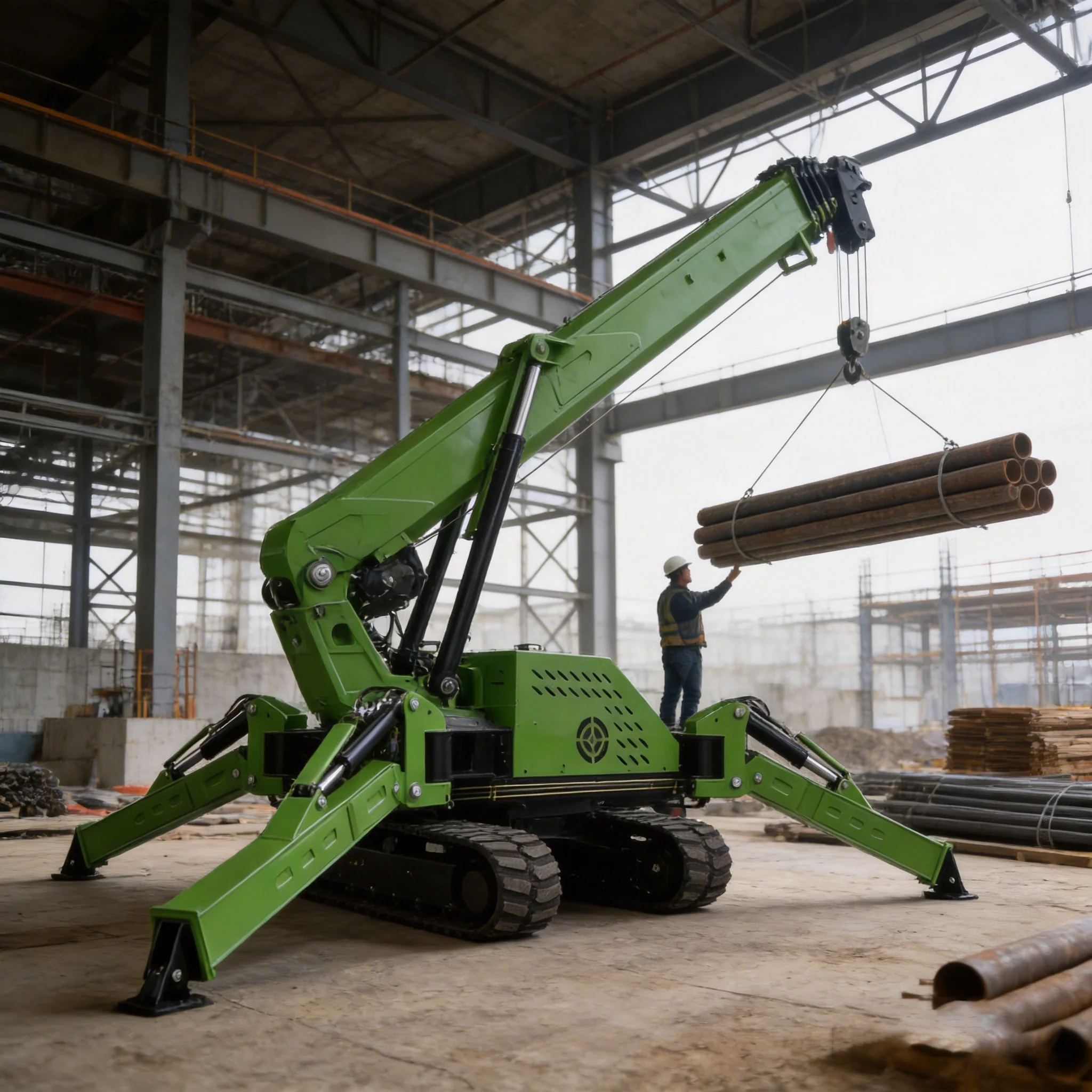 5 Ton Compact Spider Crane Rubber Track Remote Control for Narrow Space Construction Global Export Use