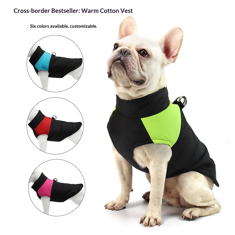 Winter Thickened Windproof and Cold-resistant Ski Clothing for Medium and Large Dogs Vests Warm Zipper Cotton Coats Pet Supplies