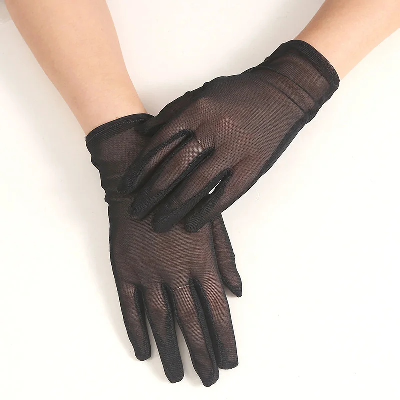 

Women Summer Sexy Hollow Transparent Gloves Short Lace Breathable Cover Dinner Party Etiquette Accessories Gloves