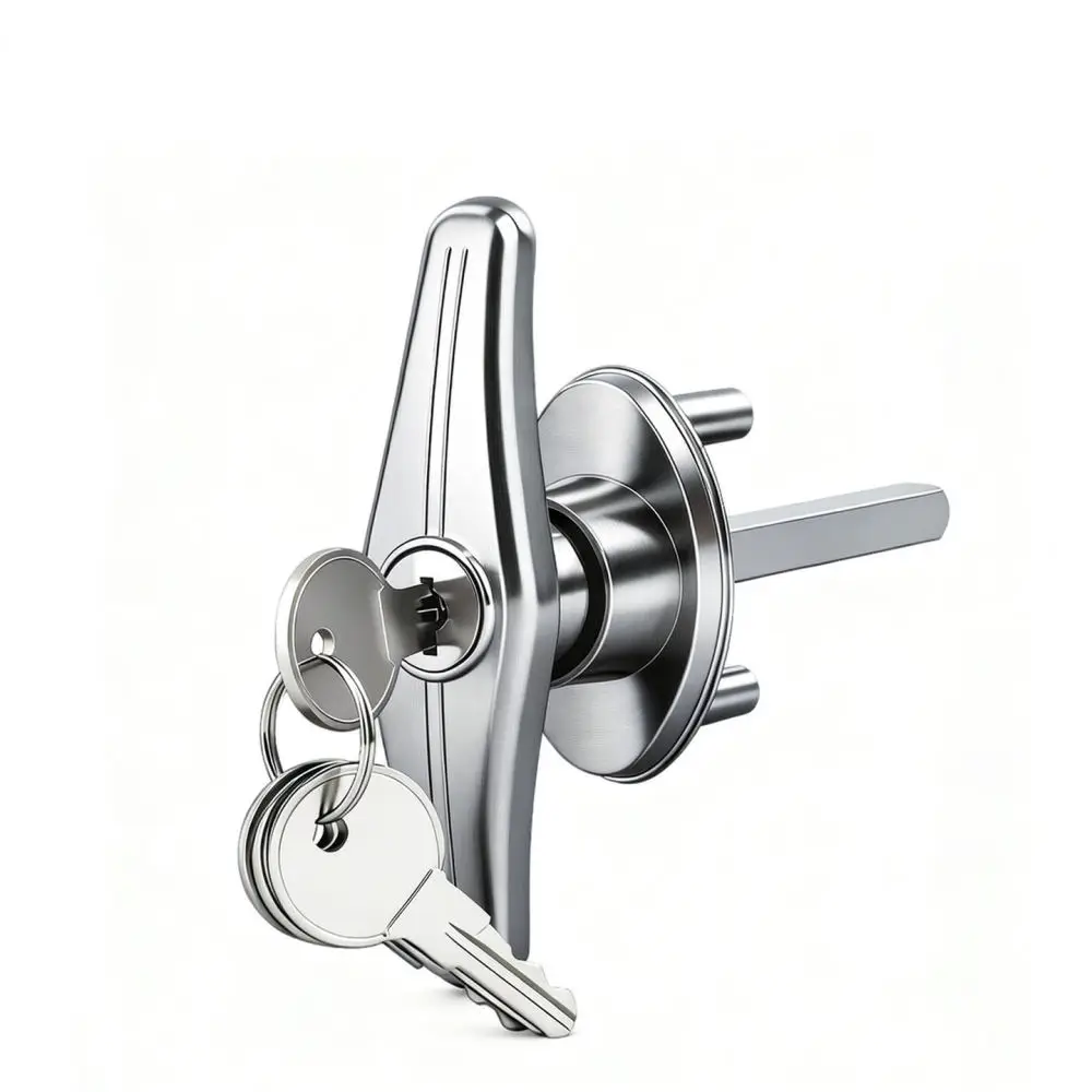 Heavy Duty Zinc Alloy T Shape Lock For For Biaopai Garage Door Cabinet Handle Latch Secure Hardware With Keys