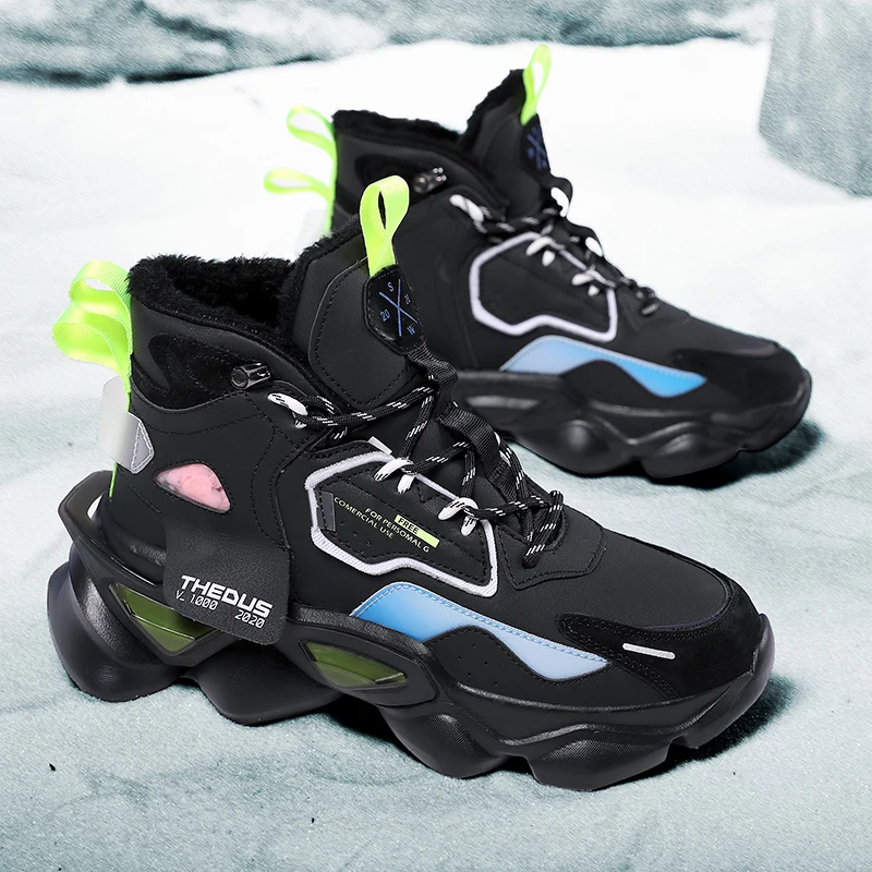 

Sports and leisure shoes, men's shoes, marathon oversized air cushioned shoes, fly woven all season rubber, wear-resistant, anti