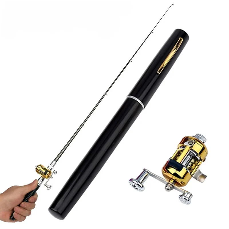 1PCS Aluminum Alloy pen Fishing Rod Mini Portable Pocket Small Fishing Rod Ice Raft Fishing Bridge Fishing 1 Meter image 6