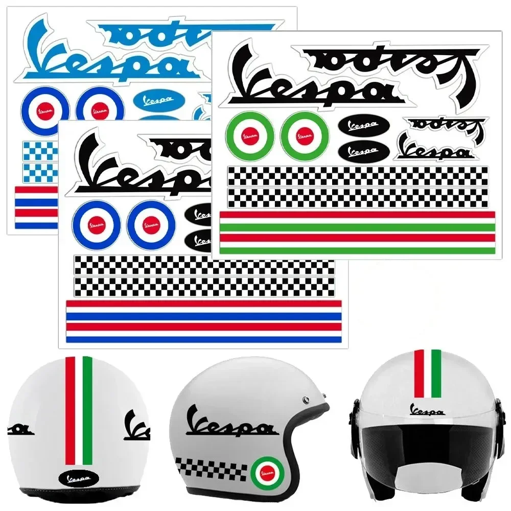 Helmet stickers Reflective Motorcycle stickers Suitable for GamesMonkey Helmet Casco Kit Vespa Rosso ROT