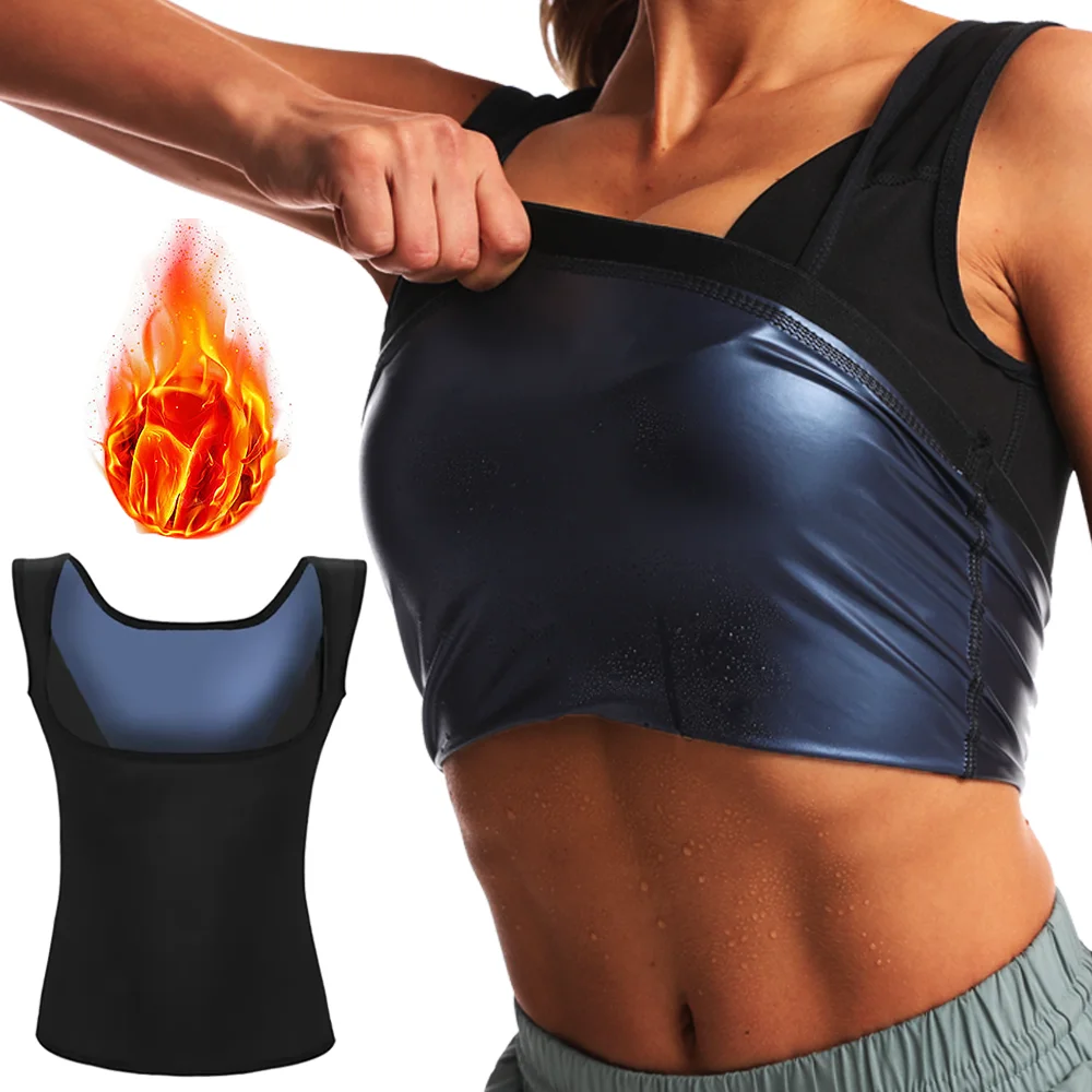 Women Sauna Sweat Waist Trainer Shaper Slimming Fitness Vest Shapewear Waist Trimmer Workout Sauna Suit Weight Loss Sportswear