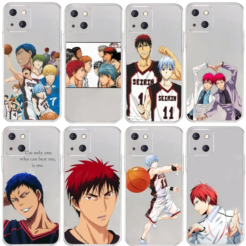 Funda de teléfono Kuroko No Basket Anime para Iphone 15 11 13 14 Pro Max 7 8 Plus X Xr Xs Max Se2020 12mini cubierta transparente