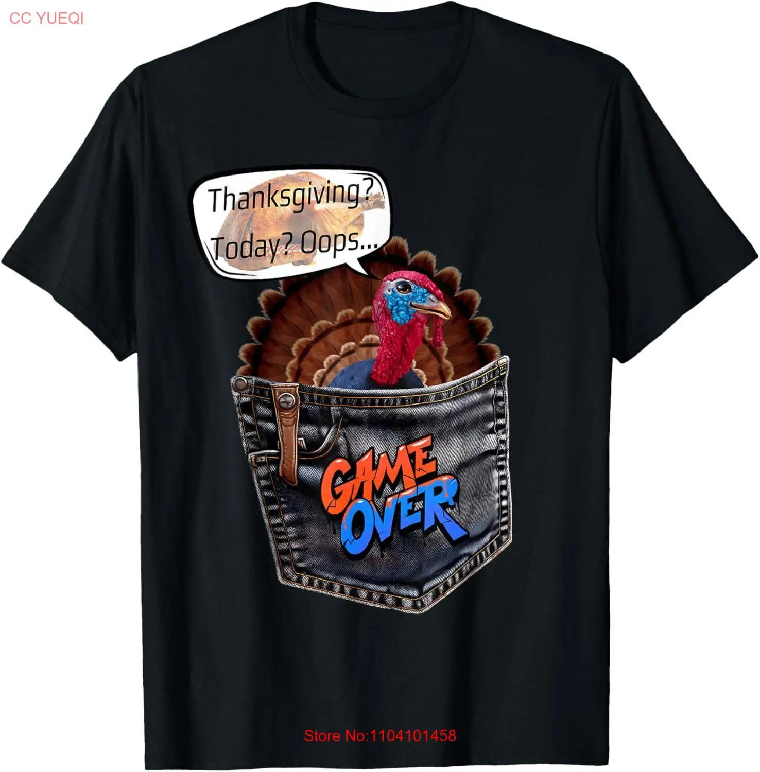 

Забавная футболка с карманом игры в Турции на День Благодарения