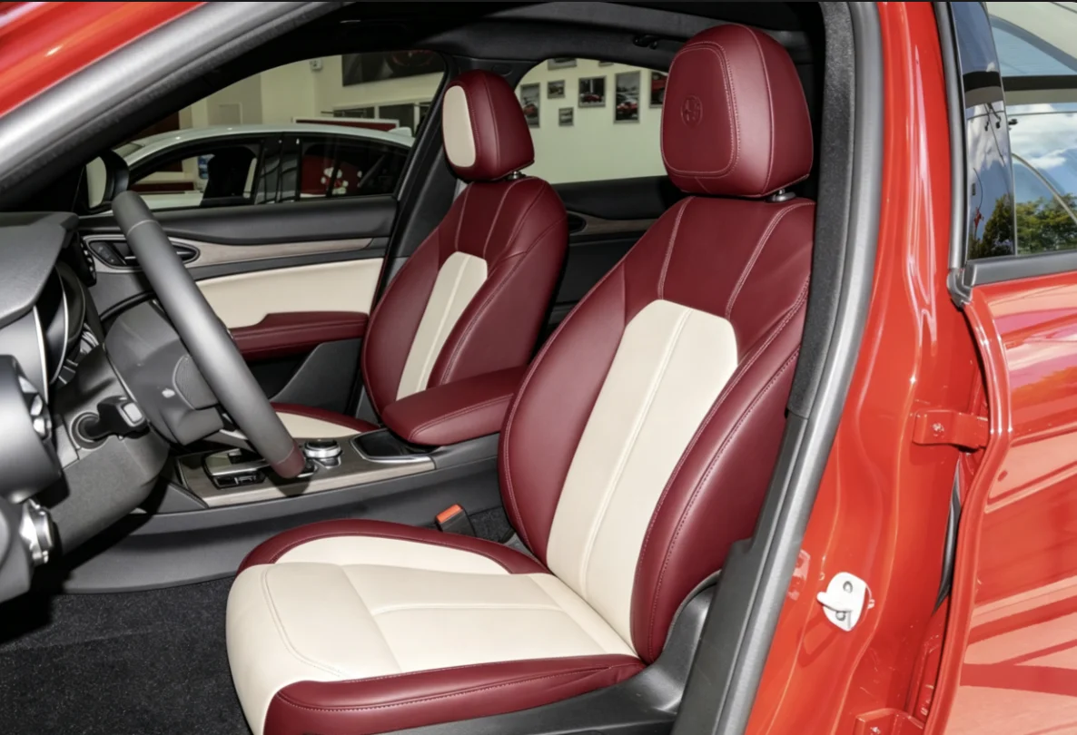Für Alfa Romeo Stelvio 2017~2019 Maßgefertigte Autositzbezüge Luxuriöses Nappaleder 100% Passgenau Innenraumzubehör 360 ° Vollständige Abdeckung – Detail 10